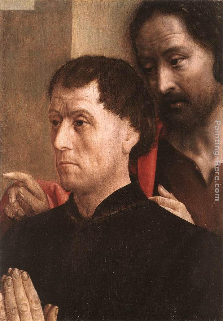 Portrait of a Donor with St John the Baptist painting - Hugo van der Goes Portrait of a Donor with St John the Baptist art painting